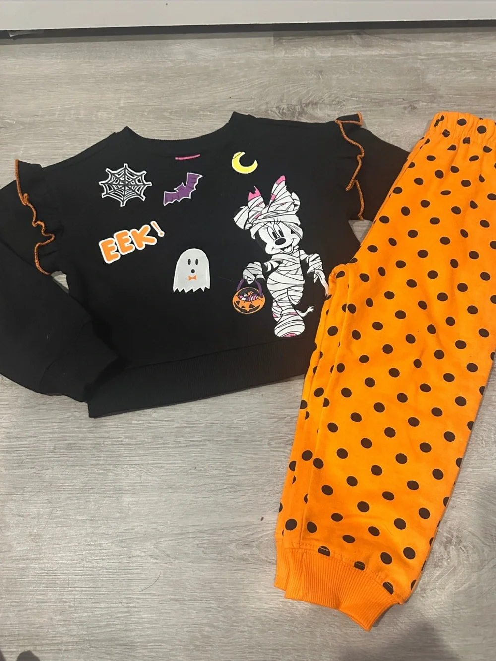 Disney Kids Halloween Minnie Mummy Set - Black & Orange